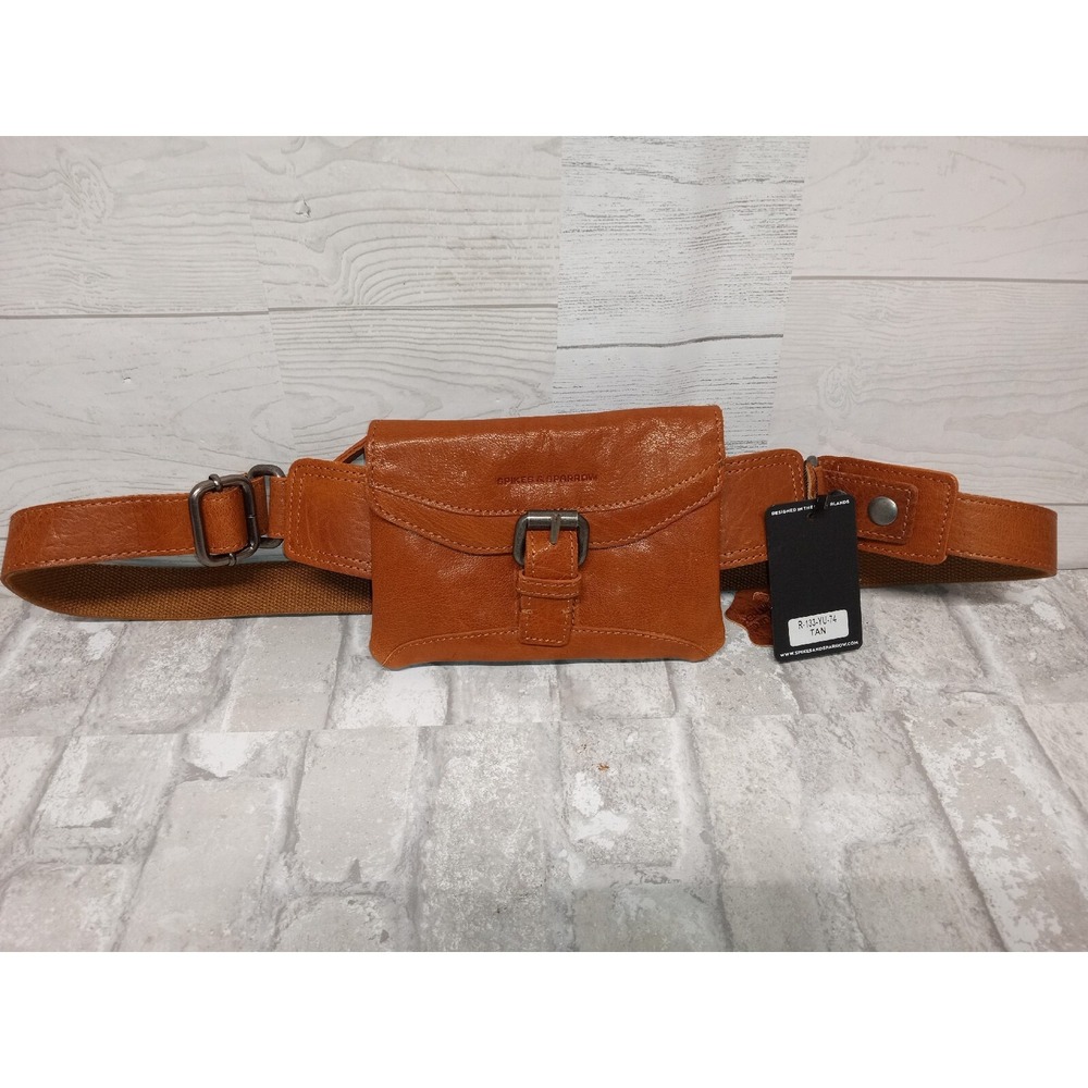 Spikes & Sparrow NWT R-133-YU-74 Tan Leather Fanny Pack / Sling Bag
